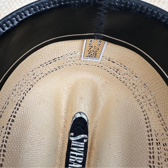 Straw Cowboy Hat tan western cowgirl black band distressed Silverado - Picture 12 of 12